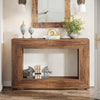 Farmhouse Console Table 47 Inches Entryway Console Table with Storage Brown