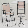 3 PCS Outdoor Folding Bistro Set with 2 Folding Chairs Patio Round Bar Table
