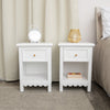 Set Of 2 One Drawer Scalloped Bedside Tables - Staunton White Range