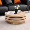 Triplo Round Wooden Rotating Coffee Table In Sanremo Oak
