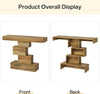 Rustic Oak Console Table with Geometric Base, Slim 108cm Sofa Hallway Table