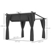 3 x 3(m) Metal Pergola with Retractable Roof and Sidewalls, UPF30+ Refurbished