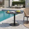 Wooden Round Dining Table Modern Kitchen Table w/ Metal Base Space Saving 100CM