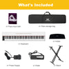 ♬Mustar 88 Key Semi Weighted Digital Piano Portable Keyboard Stool Chair