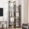 5 Tier Corner Shelves Rustic Bookshelf Storage Display Shelf Units Freesta