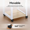 Beige Overbed Table with Wheels Adjustable Foldable Bedside Laptop Desk