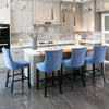 Luxury Grey/BEIGE/BLACK Velvet Bar Stools Kitchen Breakfast Barstools Set of 2 4