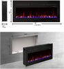 Electric Fireplace Wall Mounted LED Flame Heater Remote Timer Black Modern