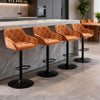 Set of 2/4 Bar Stools Velvet w/Armrest 8cm Thick Seat Swivel Bar Chair Breakfast