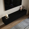 160cm Matte Black 2 Doors TV Cabinet Floating TV Stand Centre Media Console Unit