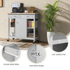Mobile Kitchen Island Cart Rolling Kitchen Island w/ Rubber Wood Top (Grey)