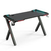 Adjustable LED Gaming Desk Computer Table w/Cup Holder Headphone Hook Cable Hole