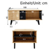 Stylish 3-Piece Set Coffee Table with Storage, TV Stand & LED Sideboard, Wood