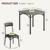 3-Piece Dining Table Set for 2 Compact Kitchen Table & Chairs Space Saving Squar