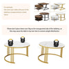 Set of 2 Nesting Coffee Tables Round Stacking Sofa Side Tables for Living Room