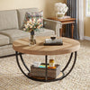 Round Coffee Table,32-Inch Circle Coffee Table with Open Storage for Living Room