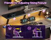 Gaming Desk with LED Lights & Power Outlets, 100CM Computer Desk with Monitor St
