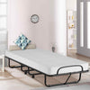 Home Office Folding Bed Guest Bed with Mattress & 4 Wheels