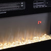 70inch Gloss Black TVs Stand Unit Cabinet with Electric Fireplace & 12 LED Light