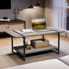 40''Coffee Table with Storage Shelf,Rustic Farmhouse Sofa Table for Small Spaces