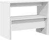 Dining Table Bench Set 3pc 4 Seater Rectangular Kitchen Dining White Wood Modern
