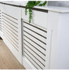 Extending Adjustable White Radiator Cover Wooden MDF Wall Cabinet Slatted Grill