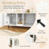 Cat Litter Box Enclosure Large Hidden Cat Washroom w/ Storage-White