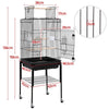 Bird Cage Open Play Top Parrot Cage Budgie Cage w/ Stand for Cockatiel Parakeet