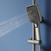 Square Thermostatic Shower Mixer Gunmetal Grey Rainfall Handset Knob Control