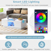 LED Coffee Table With Storage 2 Drawers Living Room Furniture High Gloss White