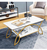 Modern Faux Marble Coffee Table 2-Tier Rectangular Accent Table Chic Cocktail