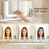 Dressing Table with LED Light and Mirror, Vanity Desk with 10 Drawers, White