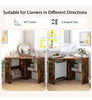 90° Corner Desk Computer Table Home Office Writing Desk Workstation w/ Shelves