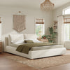 4ft6 Double Bed, Ottoman Bed Frame with Padded Headboard and Under-bed Storage