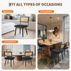 Rattan Back Dining Chairs Set of 1 2 Mid-Century Modern Kitchen Chairs for Home