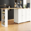 DINING BAR KITCHEN ISLAND TABLE STORAGE CABINET OPEN SHELVES DINING ROOM WHITE