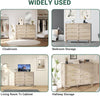 8 Drawer Dresser Rattan Dresser for Bedroom Living Room Chest of Drawer w/Handle