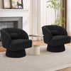360° Swivel Accent Chair Upholstered Barrel Chair w/Striped Backrest Living Room