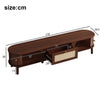 Solid Wood & Rattan TV Stand - Natural Style Cabinet with Doors & Drawers UK