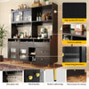 MULTI-PURPOSE KITCHEN STORAGE CABINET W/ CUPBOARD CABINETS DRAWERS SHELVES BLACK