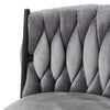 2X Luxury Tufted GREY BAR STOOLS, GAS LIFT, BREAKFAST KITCHEN BAR W/ BACK
