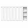 Radiator Cover White Modern Vertical Slat Shelves MDF Storage Cabinet Medium
