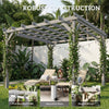 3 x 3 m Wooden Pergola Kit, Garden Gazebo Shelter for Climbing Vines, Dark Brown