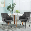 2x Grey Swivel Dining Chairs Faux Leather Padded Seat Dining Room Chair Modern