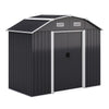 Heavy Duty Metal Garden Shed Outdoor Apex Roof Storage House w/ Free Foundation