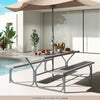 Picnic Table Bench Set 8 Person Outdoor Camping Table & 2 Benches