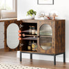 83cm 2 Door Rattan Buffet Cabinet Sideboard Storage Cupboard w/ Adjustable Shelf
