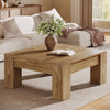 Square Coffee Table, 39-Inch Farmhouse Wooden Center Tea Table for Living Room