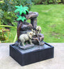Garden Ornament Fountain Elephant Water Feature Zen Indoor Table Top LED Light
