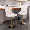 Velvet Swivel Bar Stools Set of 2 Swivel Kitchen Barstools Bar Chairs Grey Black